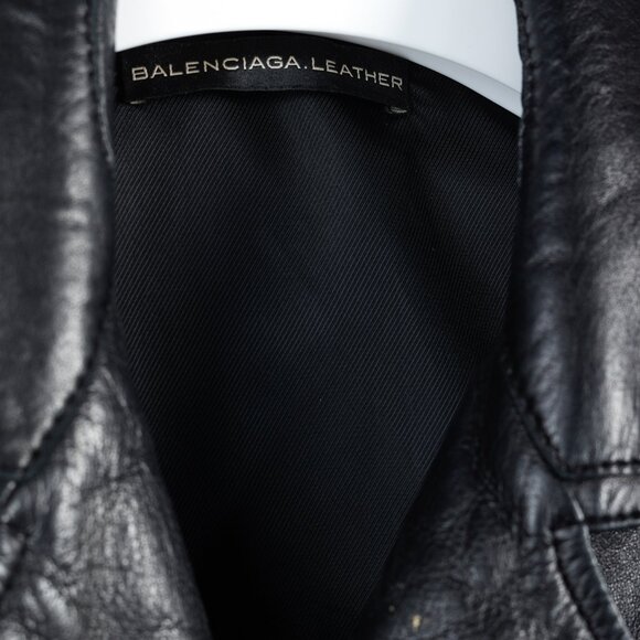 Balenciaga Black Lambskin-Leather Moto Jacket - Picture 4 of 12